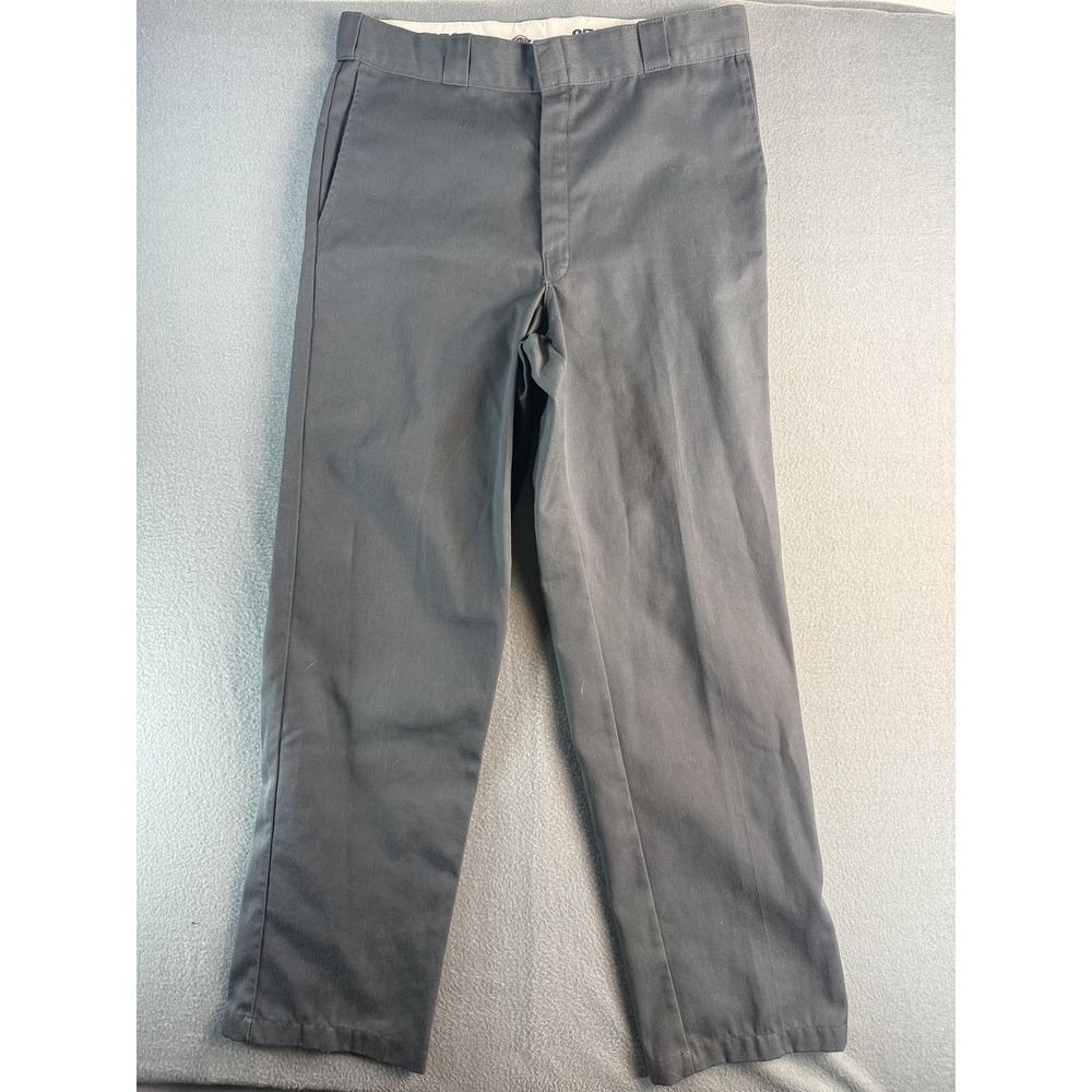 Dickies 874 Pants Mens 35x33 Gray Classic Fit Canvas Chino Straight Workwear